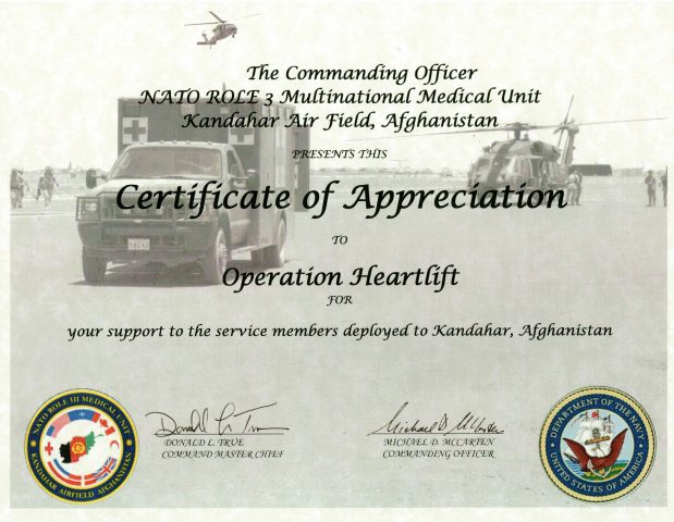 Certificate of Appreciation